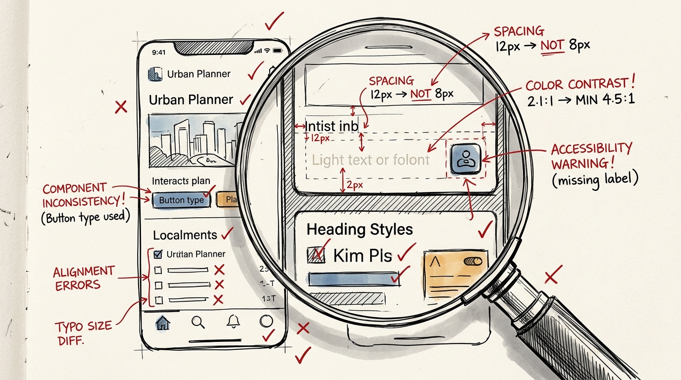 Claude reviewing UI design like a senior designer