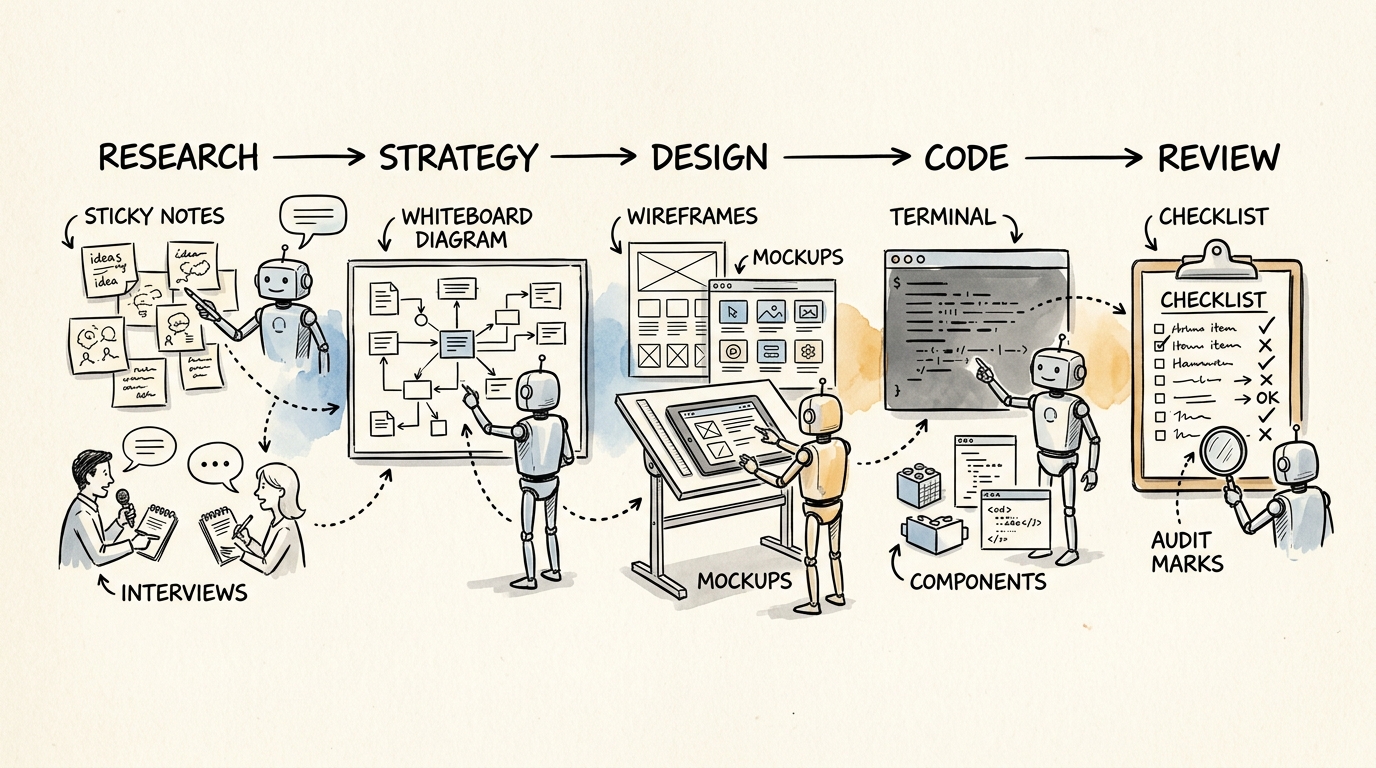 Claude AI helping at every stage of the UX workflow